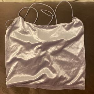 Lace Up Velvet Cami from Garage